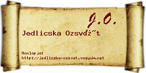 Jedlicska Ozsvát névjegykártya